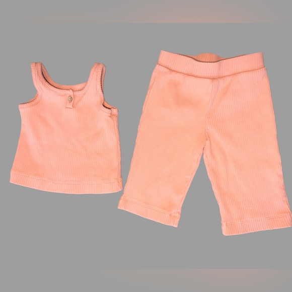 Ribbed Tank & Relaxed Bottoms Set | Toddler Girl | 12 Months | 2 Sets | Like New - Picture 3 of 5